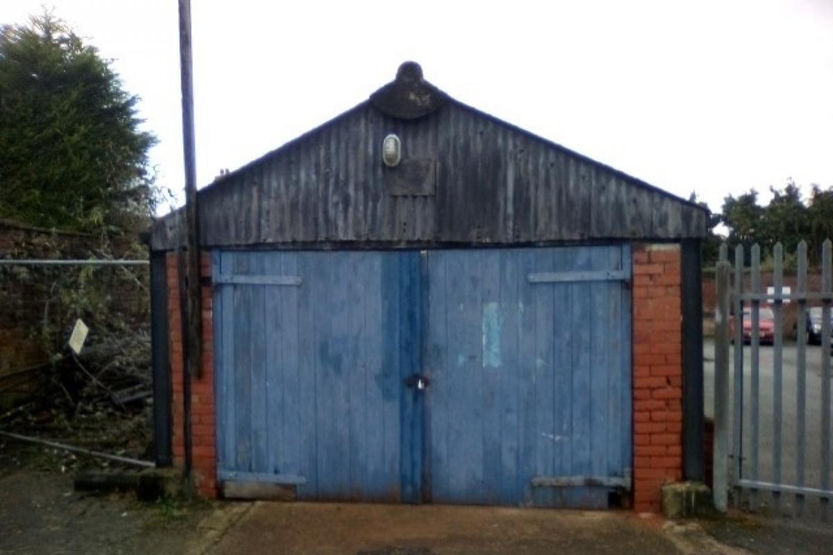The storage hut that Oswestry Team Tennis hopes to convert to a clubhouse.