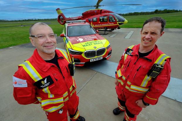 Mike Andrews and Stephen 'Mitch' Mitchell from Midlands Air Ambulance.