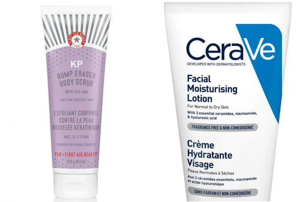 Border Counties Advertizer: First Aid Beauty KP Bump Eraser Body Scrub and CeraVe Facial Moisturising Lotion. Credit: CeraVe