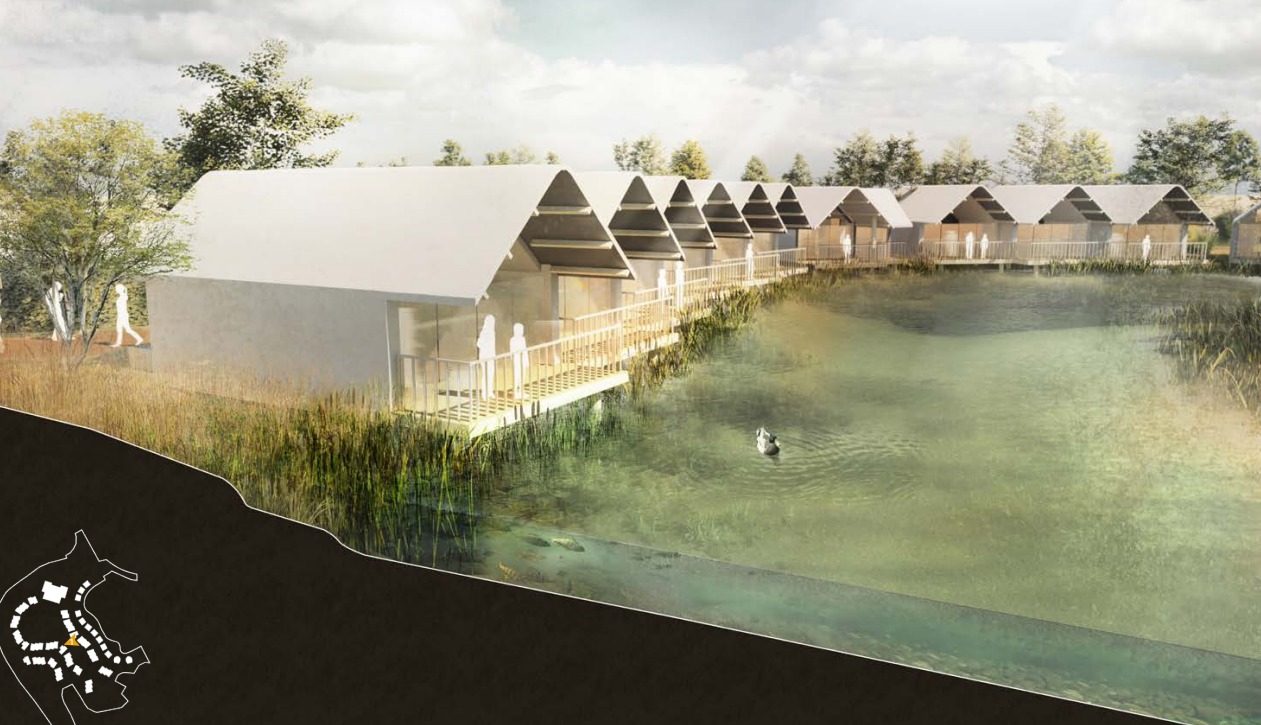 An artists impression of what the waterside lodges would look like at Chester Zoo if plans are given permission. Source: Planning document.