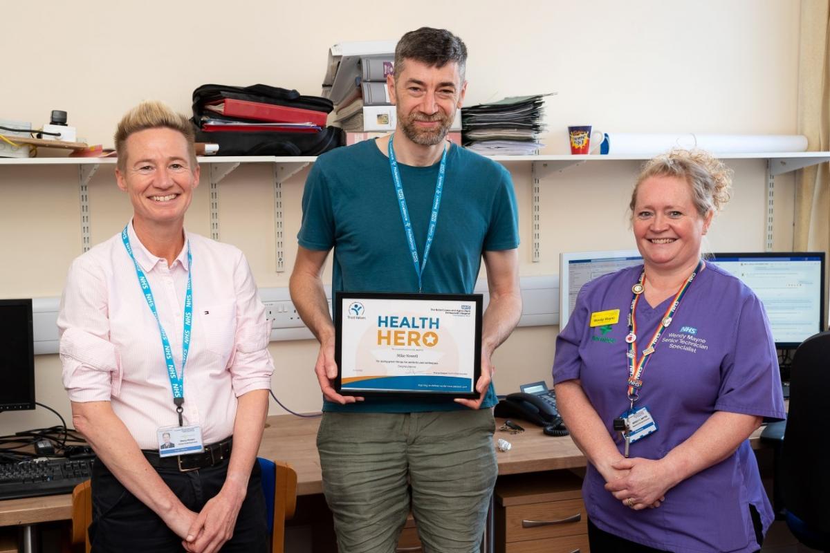 From left to right: Stacey Keegan, Chief Executive; Mike Nowell, IT Infrastructure and Service Desk Lead; Wendy Mayne, Pharmacy Technician Specialist.