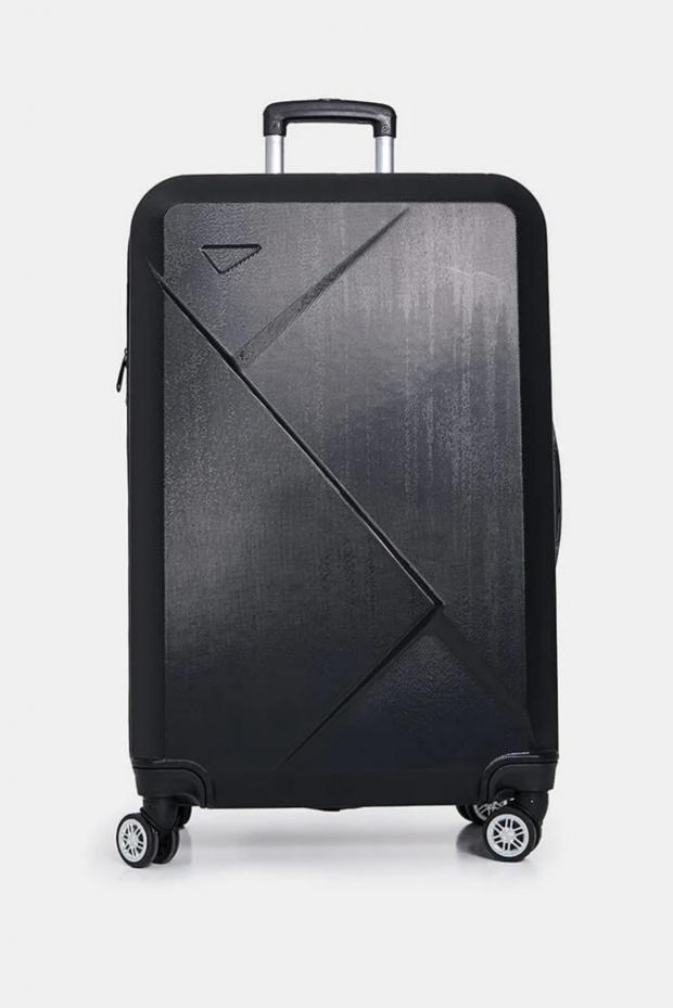 Border Counties Advertizer: Black Hardcover 4-Wheel Large Suitcase (I Saw It First)