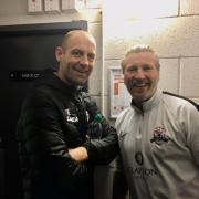 FC Oswestry Town's Steve Evans with Robbie Savage