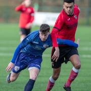 Harry Bower in action for FC Oswestry Town. Picture by Nick Evans-Jones