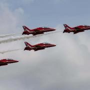 The Red Arrows over Shawbury. Picture by Camera Club member Steve Beech