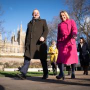 Liberal Democrats' leader Ed Davey welcomes newly elected MP Helen Morgan to Westminster, London, following the party's North Shropshire by-election victory. Picture date: Wednesday January 5, 2022.