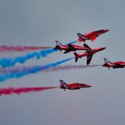 The Red Arrows will be flying over North Wales on route to the Isle of Man TT