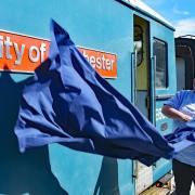 Susan Calman unveils ‘City of WInchester’ at Weston Wharf railway station.
