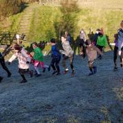 Oswestry Olympians Juniors brave the frost at a recent training session.