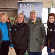 Emyr Wigley and Laura Pritchard with representatives of Ovarian Cancer Action and the Royal Agricultural Benevolent Institution.