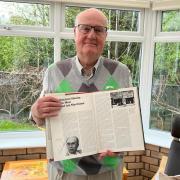 Philip Wilkinson at his home in Gobowen with the one-of-a-king book signed by Soichiro Honda