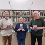 Volunteers from the High Street Heritage Action Zone, Oswestry research group. From left to right:  Tim Malim, Sandy Best, John Pryce-Jones.