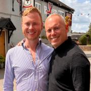 Judge Rinder with co-owner of the pub, Jamie Taylor, at The Dickin Arms