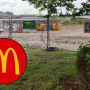 The McDonald's building site at the former Smithfield livestock market site off Shrewsbury Road