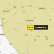 A yellow weather warning for north Shropshire.