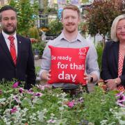 From left to right: David McColgan, Head of British Heart Foundation Scotland; Ryan McKnight, Finance Business Manager at Dobbies who attended the training; April Davidson, Regional Fundraising Manager, British Heart Foundation Scotland