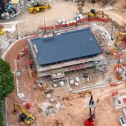 New drone footage of McDonald's new restaurant in Oswestry