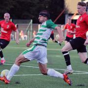 Adrian Cieslewicz saw red for TNS against Bala Town.
