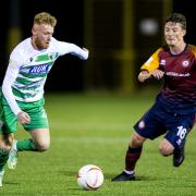 Brad Young in action for TNS.