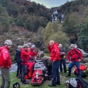Aberdyfi Mountain Rescue and South Snowdonia Search and Rescue Team attend the injured walker at Lake Vyrnwy.