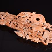 The large Chinese jade openwork archaic 'Dragon and Phoenix' plaque.