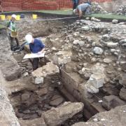 Excavations at Oswestry Castle.