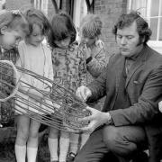 Ellesmere Primary School children basket-making in 1972.