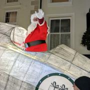 Santa gets a rocket for Ellesmere Winter Festival.