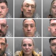 Centre: Adrian Julienne and, clockwise from top left: Tyrone Hughes, Robert Evans, Rebecca Brockhurst, Joshua Ford, Marcus Finchett, Charlotte Edwards, Graham Thomas and Paul Taylor (Image: North Wales Police)