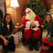 Santa with elves Amy and Sarah