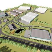 Oswestry innovation park architect's image of planned development (Shropshire Council)