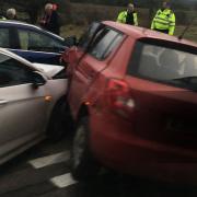 The crash at the A483 Llynclys crossroads.