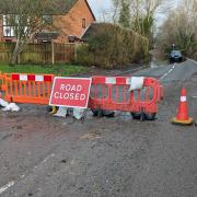 Gobowen Road remains closed days after Storm Henk