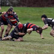 Action from Oswestry's win over Luctonians.