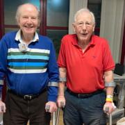 From left to right: Peter Dawson and  Eric Allinson after their surgeries.