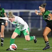 Lia Lewis in action for TNS at Aberystwyth Town.