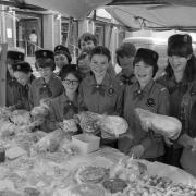 Guides stall on Bailey Head in Oswestry in 1980.
