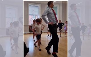 Head Peter Middleton joins a ballet class at Oswestry School.