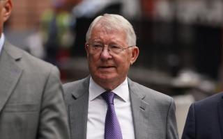 Former Manchester United manager Sir Alex Ferguson arriving at Manchester Crown Court where his former player Ryan Giggs is on trial. Picture: Peter Byrne/PA Wire
