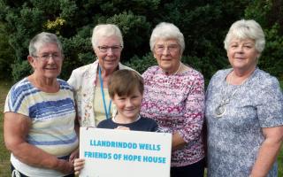 Pictured, from left, are members of the Llandrindod friends group Pat Harrison, Cath Carroll, Ilma Marpole and Julia Evans, with young helper Gus Nataro.