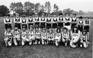 The atheletics team from Croeswylan School, Oswestry, 1982.
