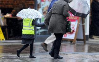 A weather warning for rain is in place in the Oswestry area tomorrow