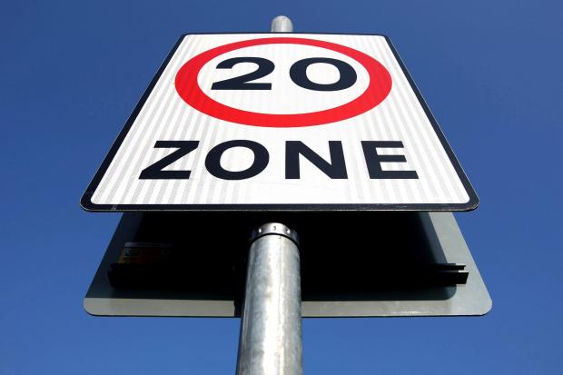 File photo dated 21/04/09 of a 20mph speed limit sign, as a study has found that more than four lives a year have been saved since the introduction of 20mph zones in one of Britain's major cities. PRESS ASSOCIATION Photo. Issue date: Tuesday February