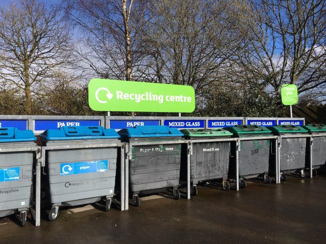 Recycling bank at Sainsbury’s, Oswestry